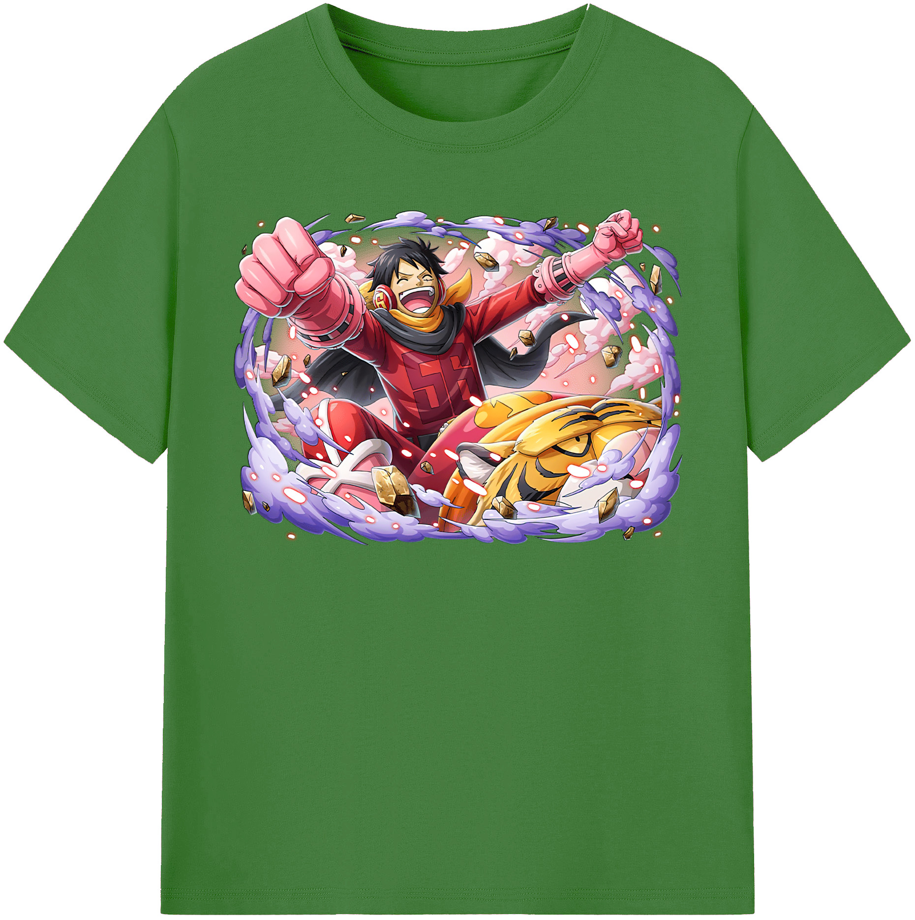 ワンピース モンキー・D・ルフィ ONE PIECE Monkey D. Luffy レディースカジュアルプリントTシャツ（綿100％）